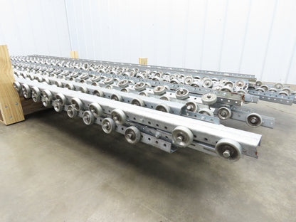 10'-11' Pallet Rack Flow Rail Skate Wheel Conveyor Track C-Channel  Lot of 30