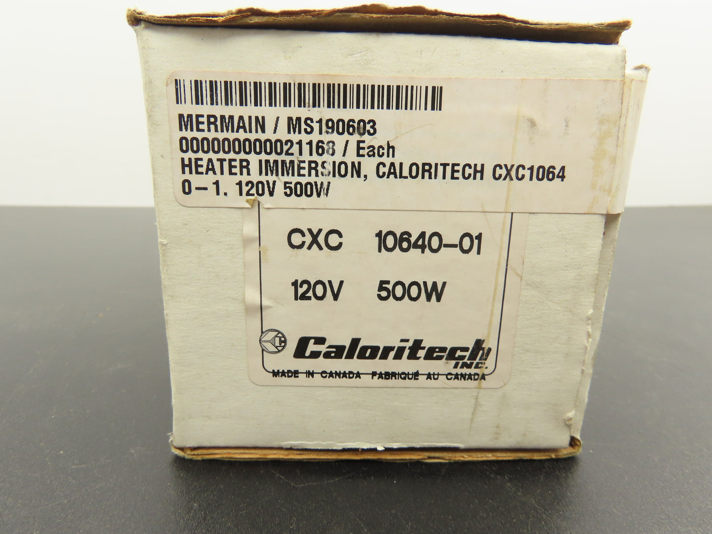 Caloritech CXC 10640-01 Immersion Heater 1" NPT 120VAC 1Ph 0.5kW