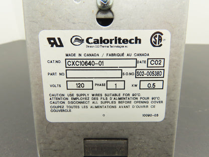 Caloritech CXC 10640-01 Immersion Heater 1" NPT 120VAC 1Ph 0.5kW