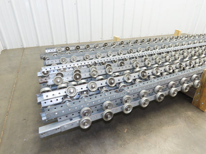 8'-9' Pallet Rack Flow Rail Skate Wheel Conveyor Track C-Channel  Lot of 30