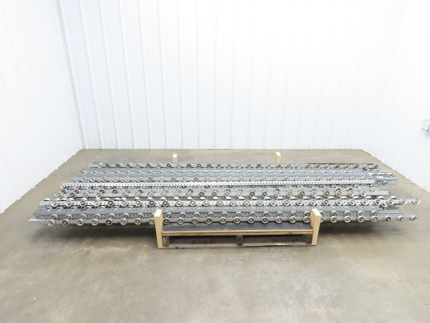 8'-9' Pallet Rack Flow Rail Skate Wheel Conveyor Track C-Channel  Lot of 30