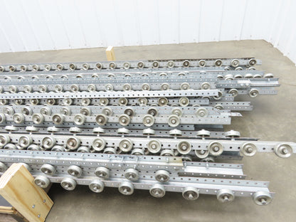 8'-9' Pallet Rack Flow Rail Skate Wheel Conveyor Track C-Channel  Lot of 30