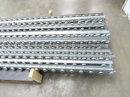 8'-9' Pallet Rack Flow Rail Skate Wheel Conveyor Track C-Channel  Lot of 30