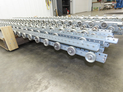 8'-9' Pallet Rack Flow Rail Skate Wheel Conveyor Track C-Channel  Lot of 30