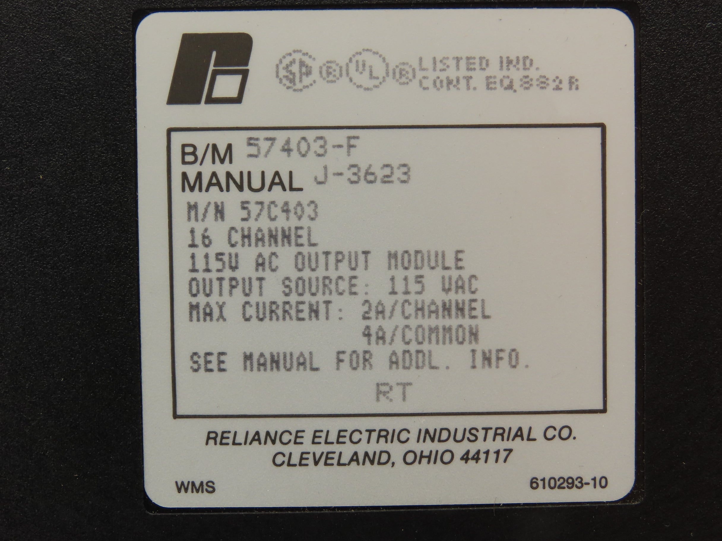 Plc Ac Output Module Reliance Electric 57403-F PLC AC Output Module 115V 57C403 Lot of 5 ...