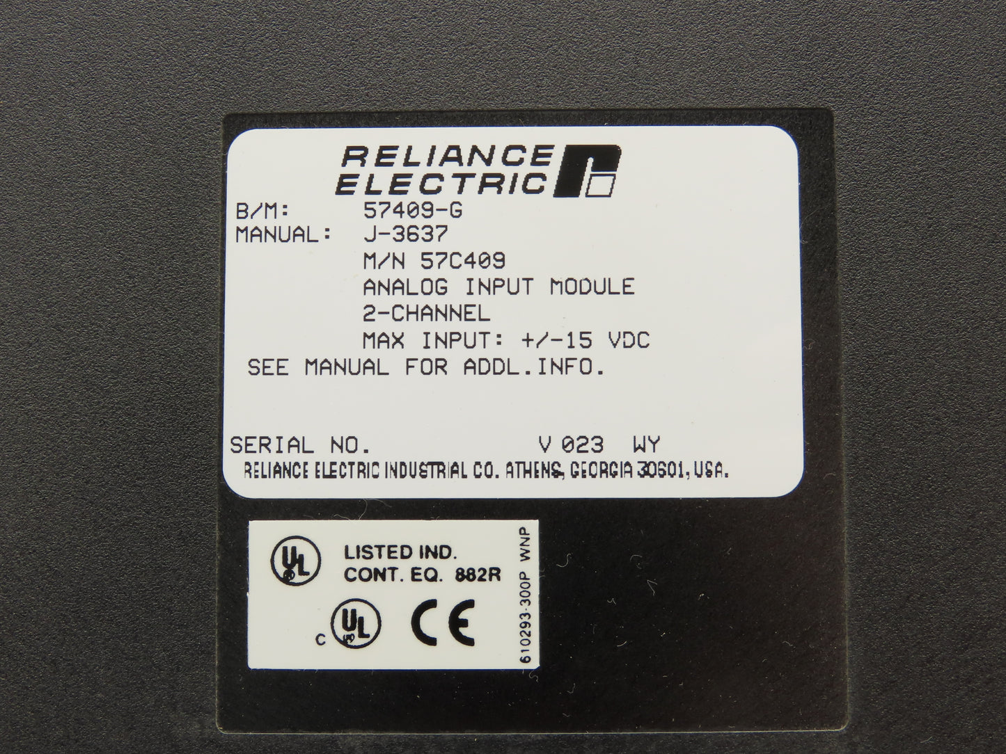Reliance Electric 57409-G PLC Analog Input Module 2 Channel 57C409 Lot of 2