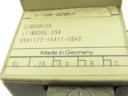 Siemens 6SN1123-1AA11-0BA0 Simodrive LT Modul 25A Servo Controller Module