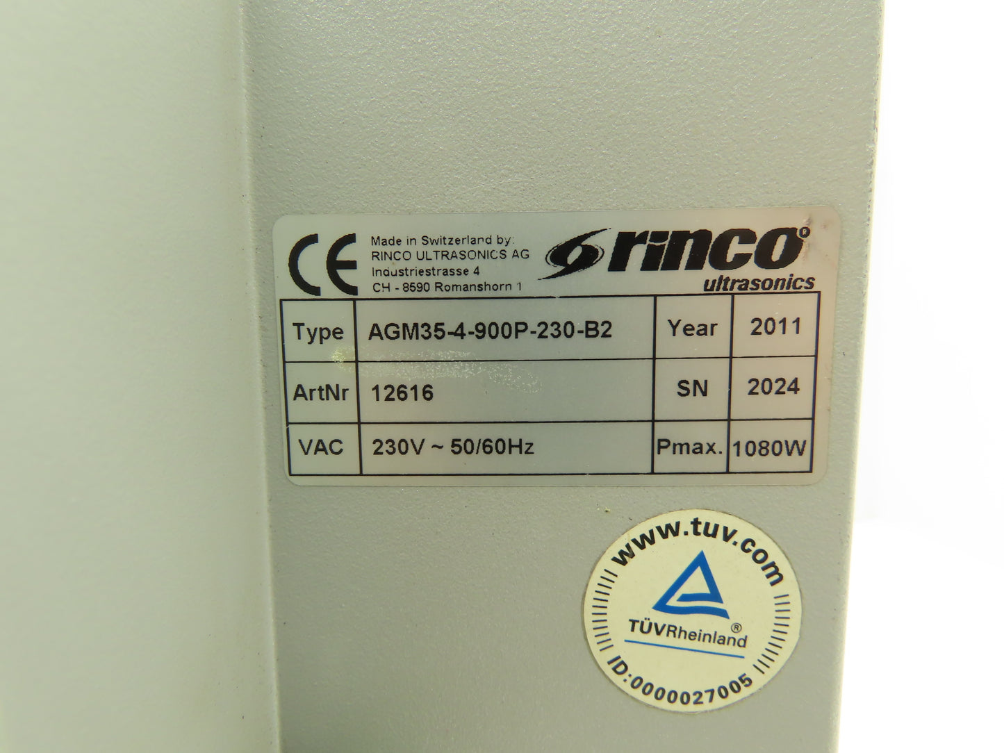 Rinco Ultrasonics AGM35-4-900P-230-B2 Ultrasonic Generator for Plastic Welding