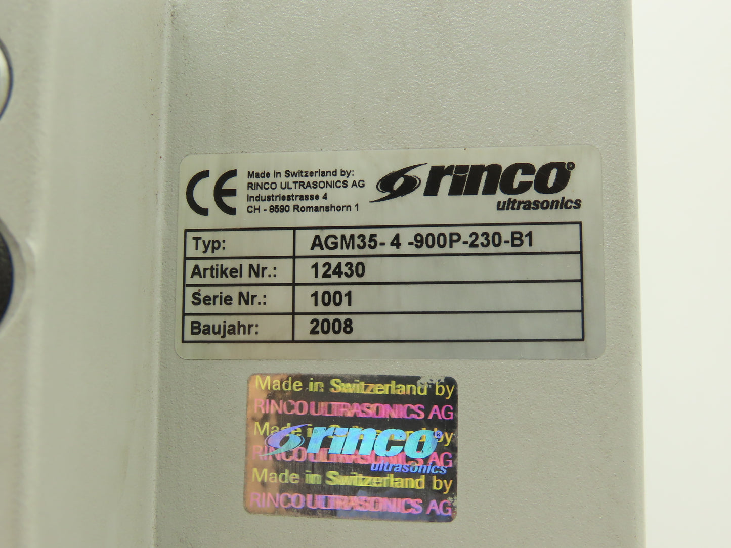Rinco Ultrasonics AGM35-4-900P-230-B1 Ultrasonic Generator for Plastic Welding