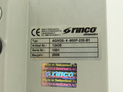 Rinco Ultrasonics AGM35-4-900P-230-B1 Ultrasonic Generator for Plastic Welding