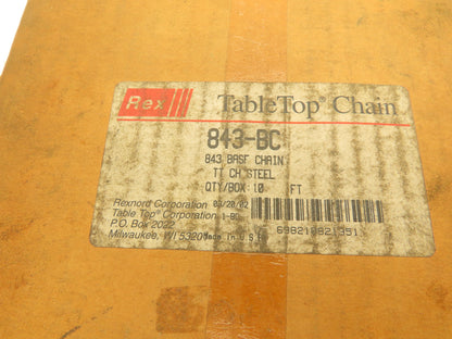 Rexnord 843-BC Tabletop Chain Guide Steel Base Roller Chain 1/2" Pitch 10' L