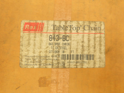 Rexnord 843-BC Tabletop Chain Guide Steel Base Roller Chain 1/2" Pitch 10' L