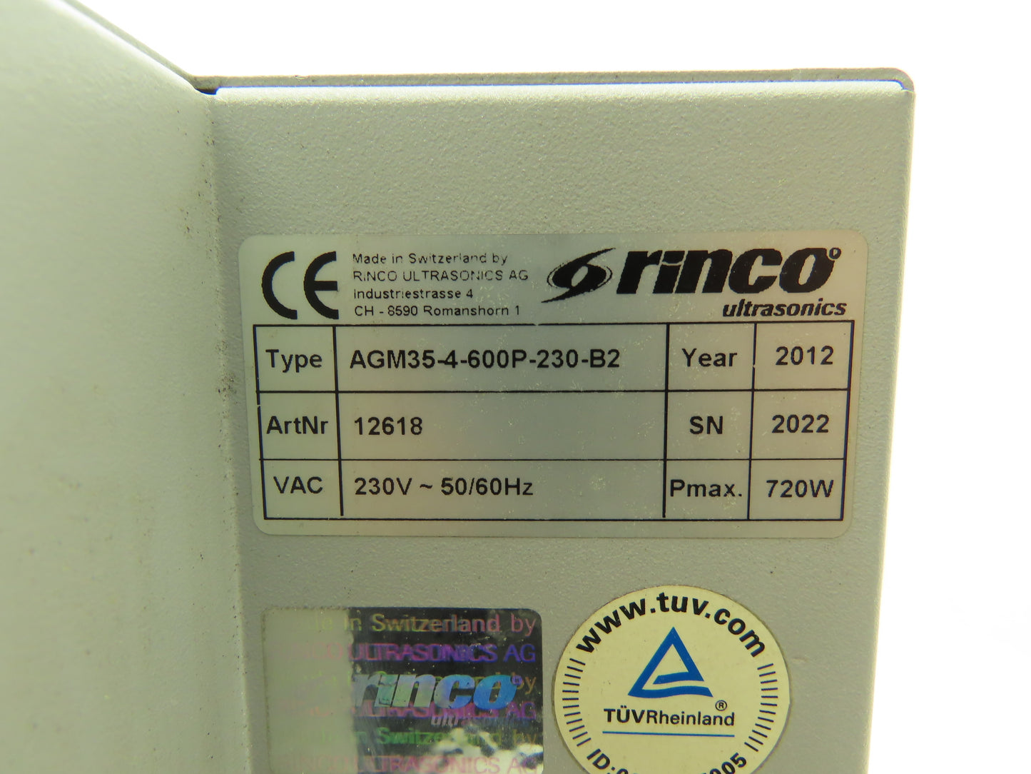 Rinco Ultrasonics AGM35-4-600P-230-B2 Ultrasonic Generator for Plastic Welding
