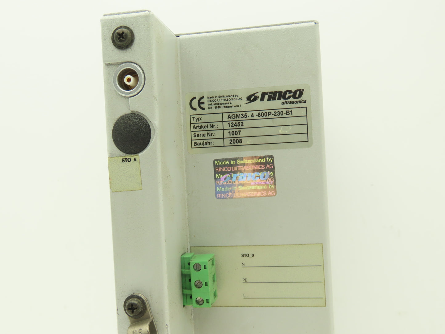 Rinco Ultrasonics AGM35-4-600P-230-B1 Ultrasonic Generator for Plastic Welding