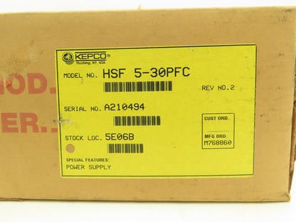 Kepco HSF 5-30PFC Power Supply Plug-in Card 100-240VAC Input 5V 30A Output