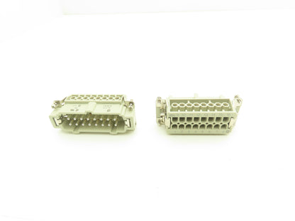 Harting 7310335160000 16-Pin Connector 16A Receptacle Hood 3/4"NPT  Lot of 2