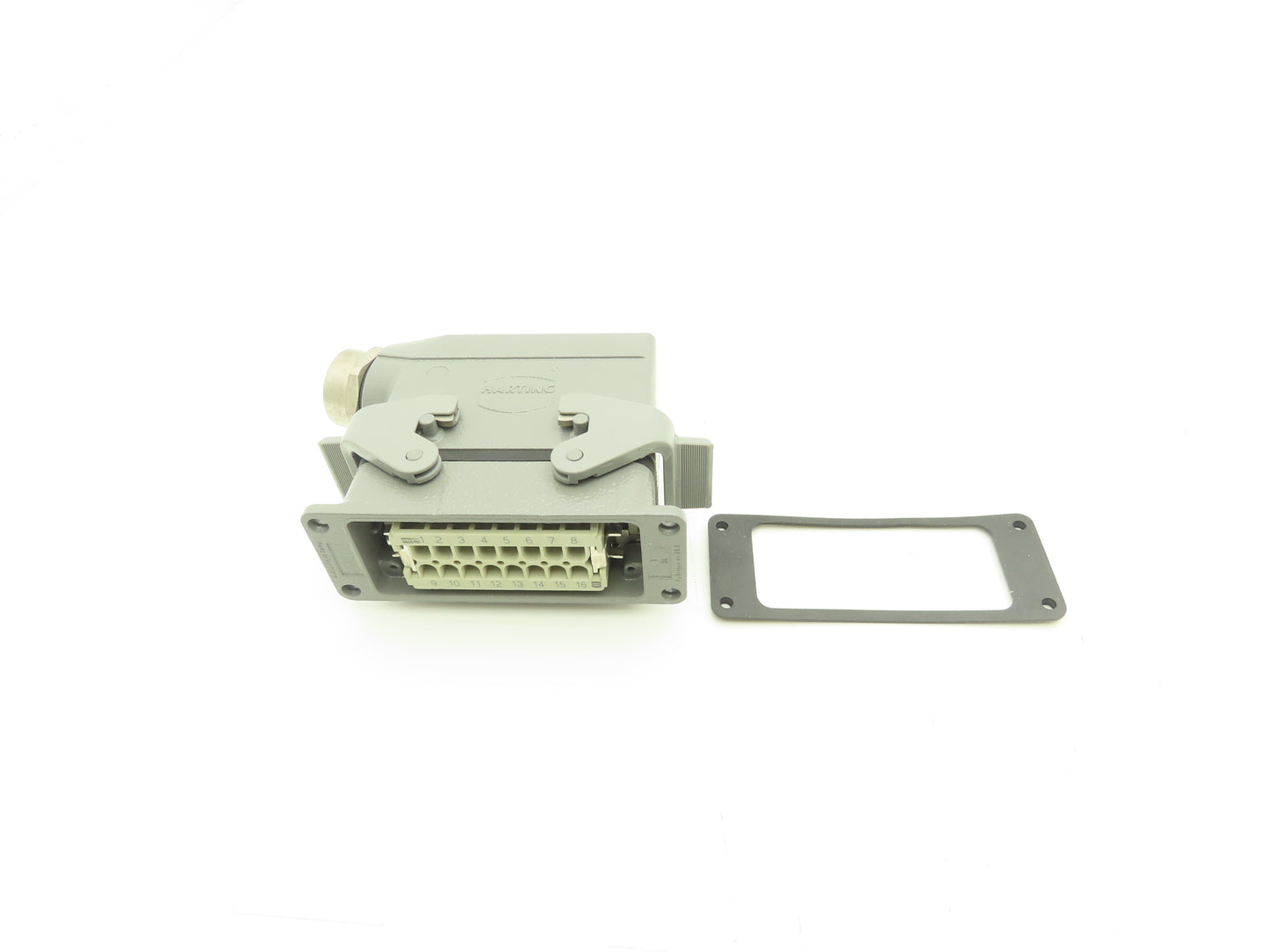 Harting 7310335160000 16-Pin Connector 16A Receptacle Hood 3/4"NPT  Lot of 2