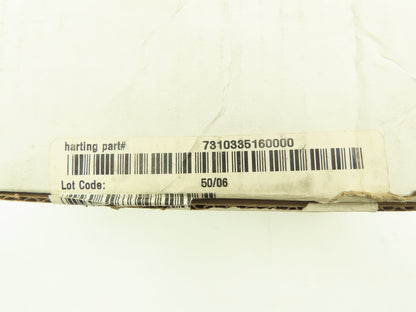 Harting 7310335160000 16-Pin Connector 16A Receptacle Hood 3/4"NPT  Lot of 2