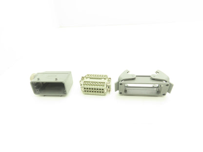 Harting 7310335160000 16-Pin Connector 16A Receptacle Hood 3/4"NPT  Lot of 2