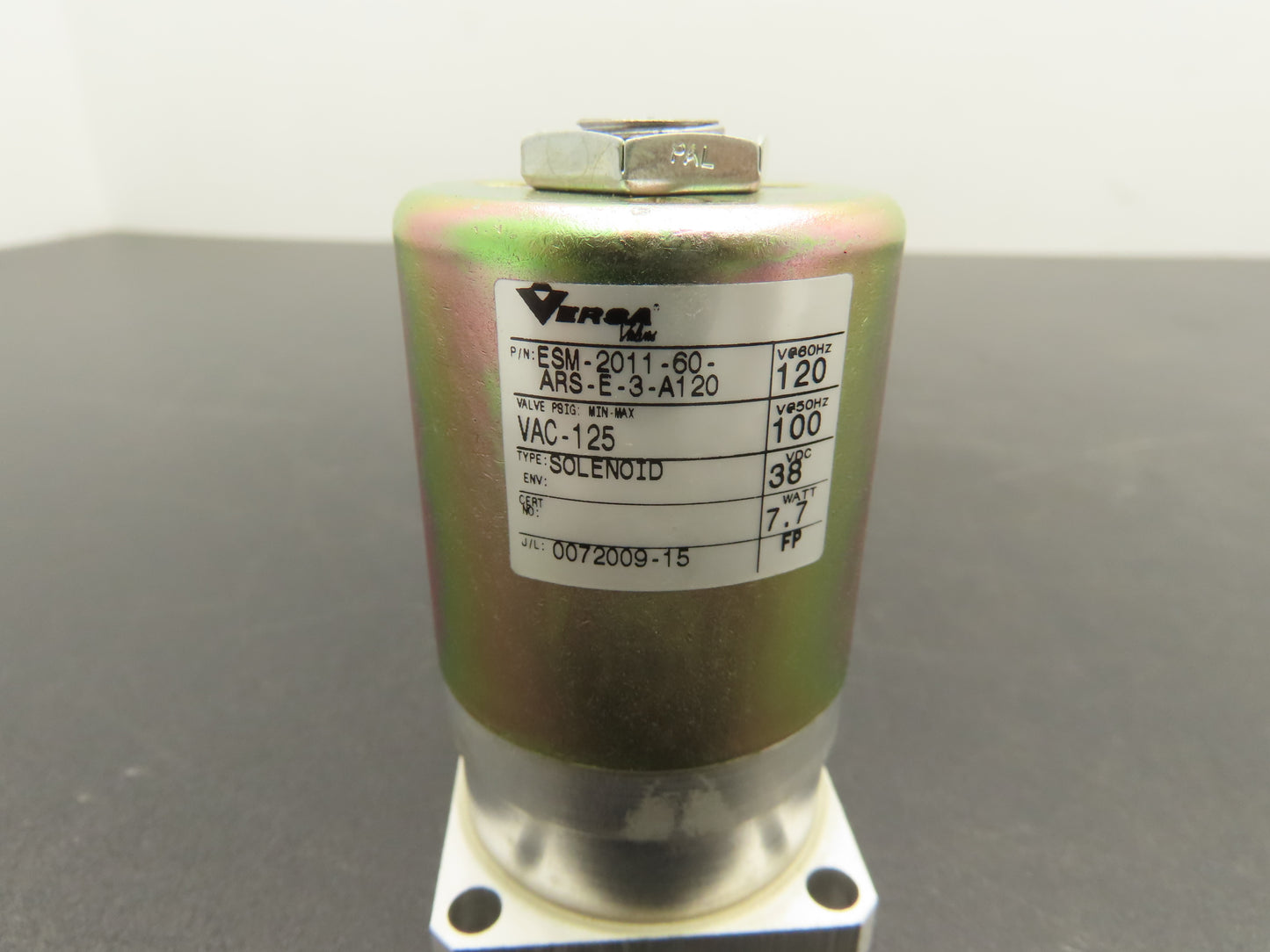 Versa ESM-2011-60-ARS-E-3-A120 Pneumatic Solenoid Valve 2-Way NC 120V