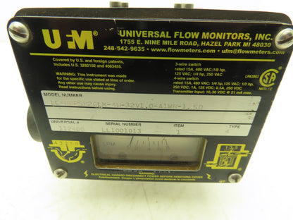 Universal Flow Monitors LL-BBPSB2GLM-4U-32V1.0-A1WR-1.5D Flow Meter 1/2"NPT