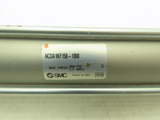 SMC NCDA1KF150-1800 Pneumatic Air Cylinder 1.5" Bore 18 Stroke 250 PSI