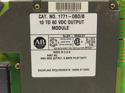 Allen Bradley 1771-OBD/B 10 to 60 VDC Output Module Lot of 5
