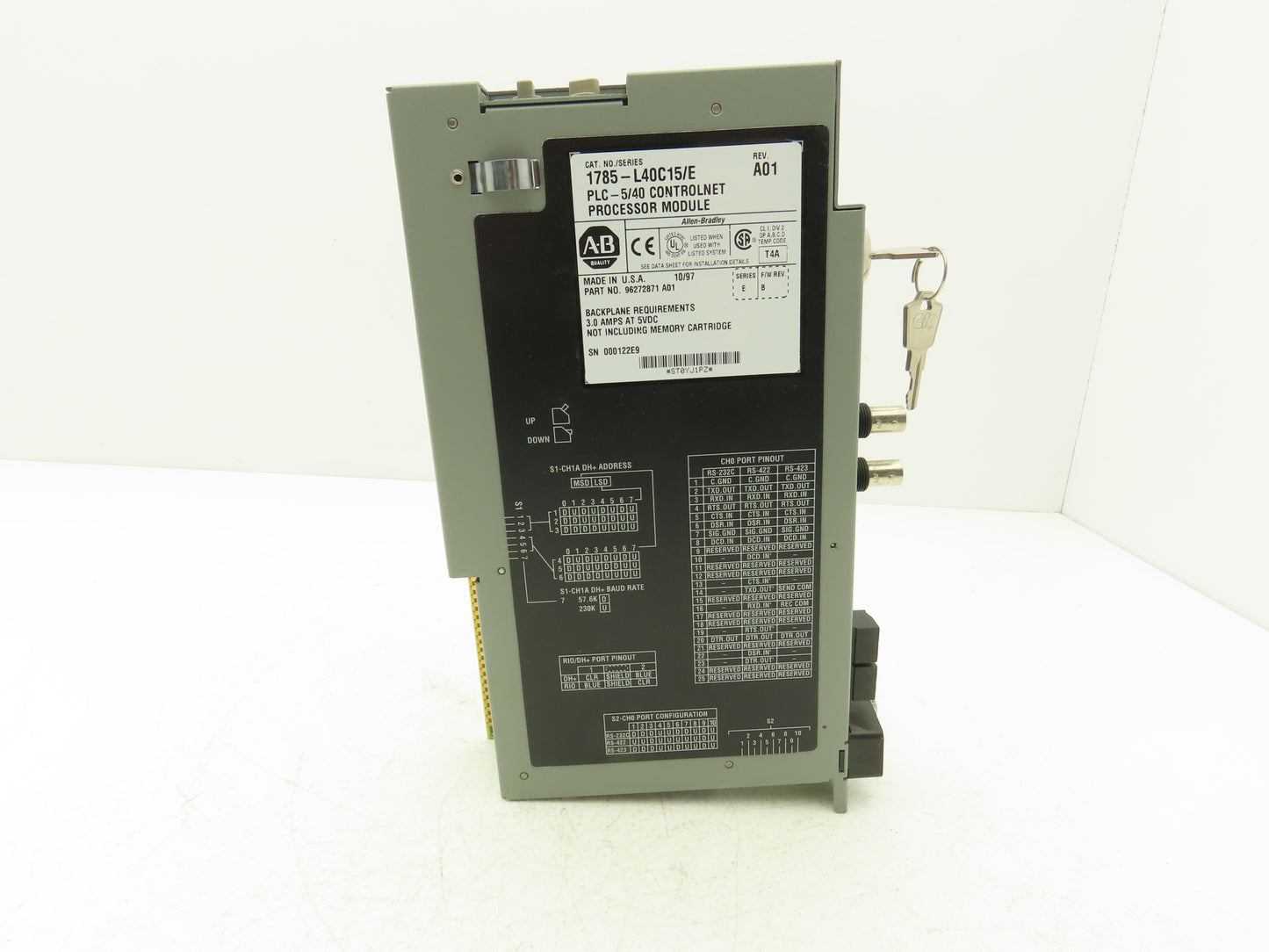 Allen Bradley 1785-L40C15/E PLC-5/40C Processor Module ControlNet Rev A01