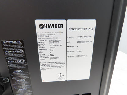 Hawker PTOM3-48F-240Y Forklift Battery Charger 48V 480V 3Ph 2000ah 24/36/48 MOD3