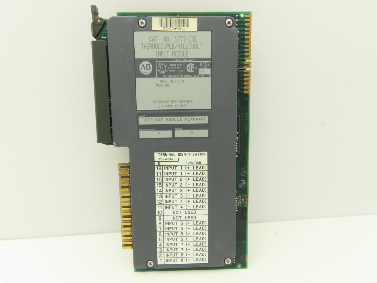 Allen Bradley 1771-IXE Thermocouple Millivolt Input Module Rev F Ser A