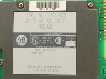 Allen Bradley 1771-ICD Input Module 20 To 60 VDC