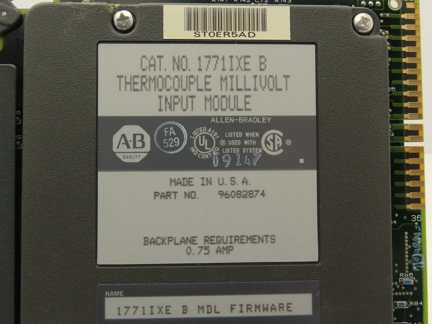 Allen Bradley 1771IXE B Thermocouple Millivolt Input Module Firmware Rev B Ser B