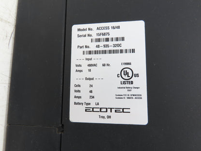 Powerhouse ECOTec Forklift Charger 48V 1170AH 234A 460V 3Ph