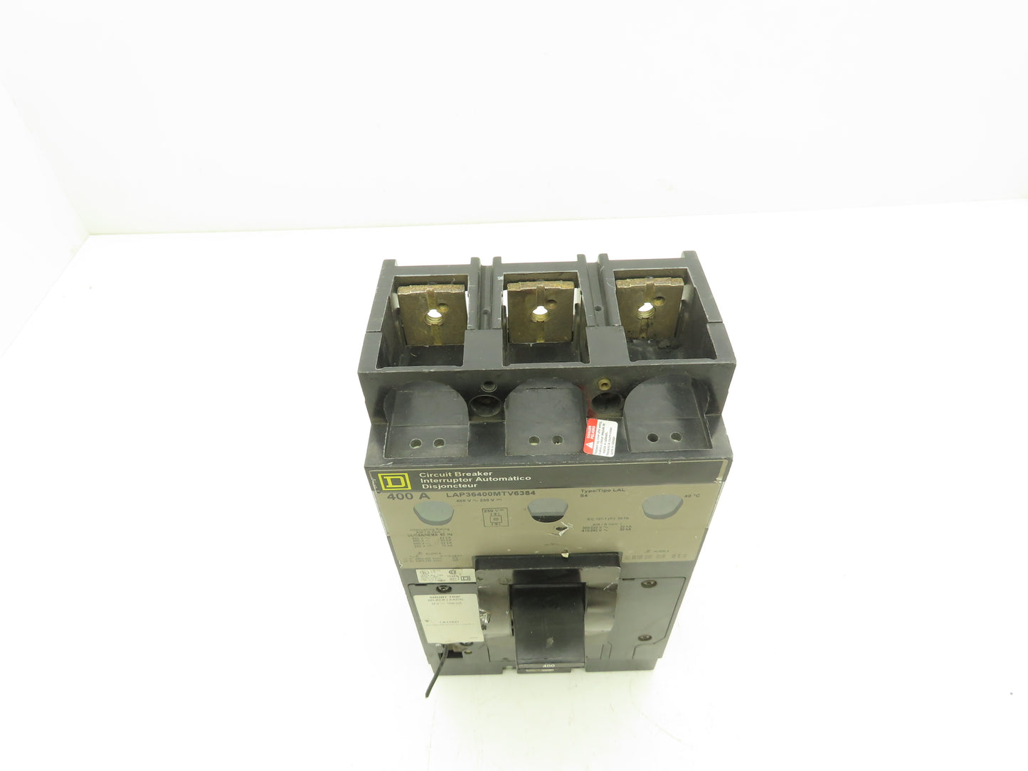 Square D LAP36400MTV6384 Circuit Breaker 3-Pole 400A 600V Shunt Trip Gray Face