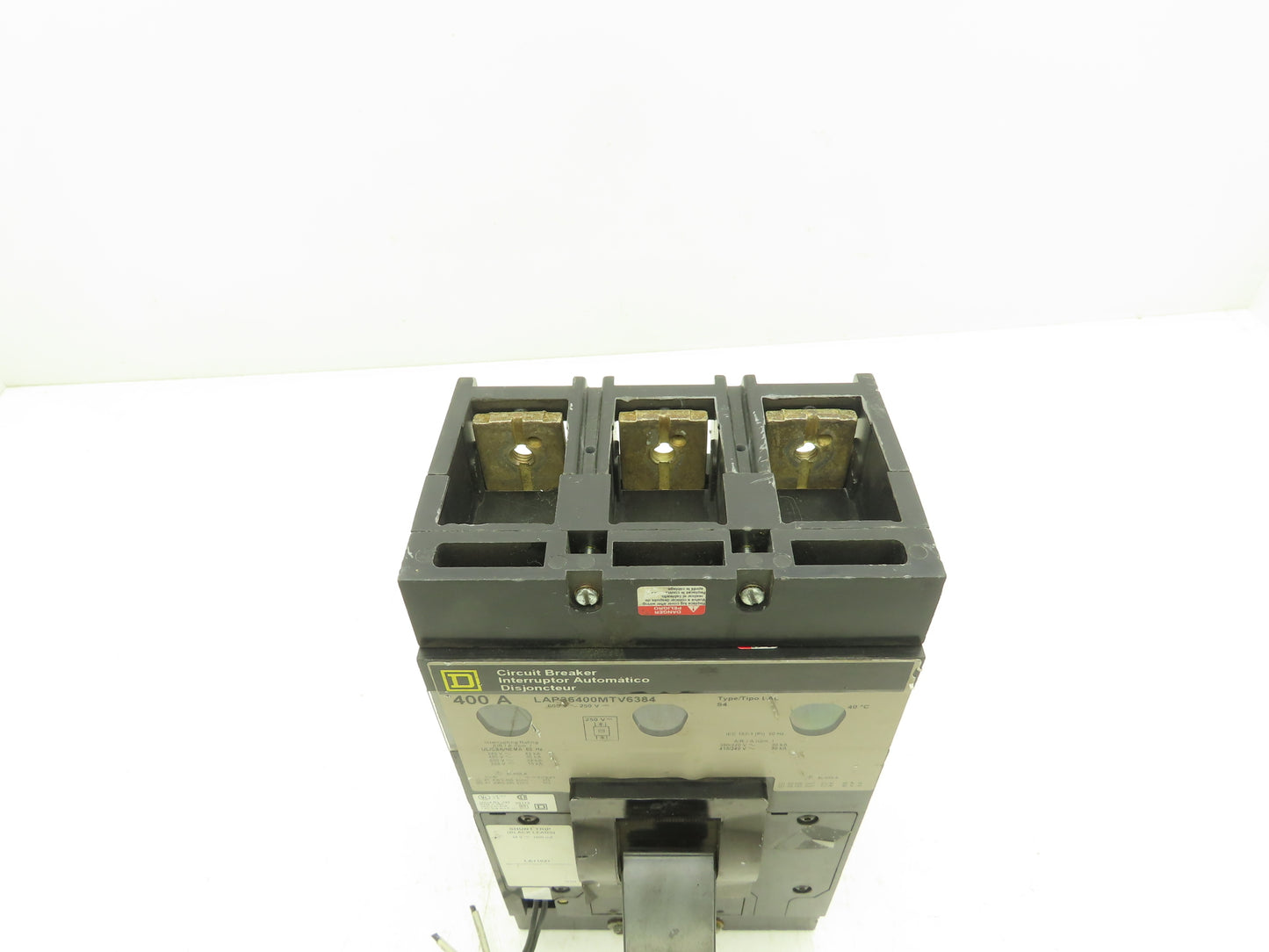 Square D LAP36400MTV6384 Circuit Breaker 3-Pole 400A 600V Shunt Trip Gray Face