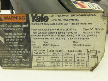 Yale Electric Forklift Three Lever Control Unit Lift Tilt Shift ERC060GHN36TE084