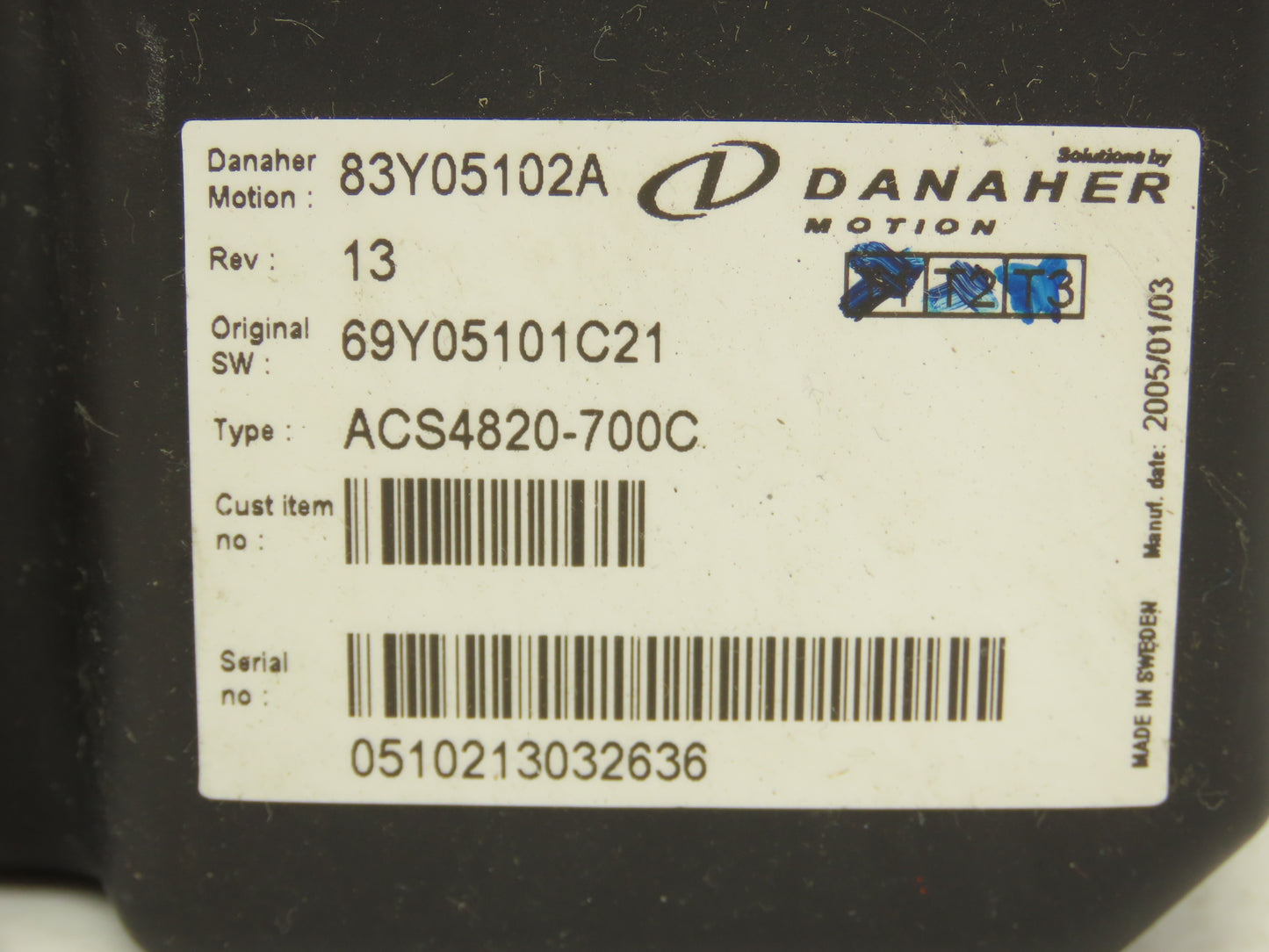Danaher ACS4820-700C AC SuperDrive Forklift Motor Controller 48V 83Y05102A