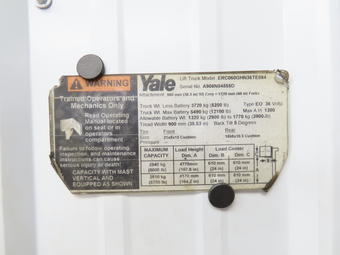 Danaher Controls TSW 180/6-200 Hyster Forklift E60Z Traction Motor 36/48V 961RPM