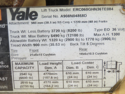 Yale ERC060GHN36TE084 Forklift Dual-Wheel Front Drive Axle 6 Lug Assembly