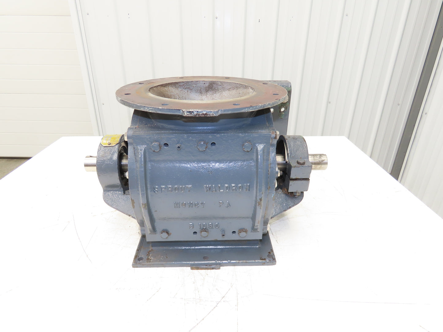 Sprout Waldron Rotary Airlock Feeder Valve 10x8" Round x Square Flange (Rebuilt)