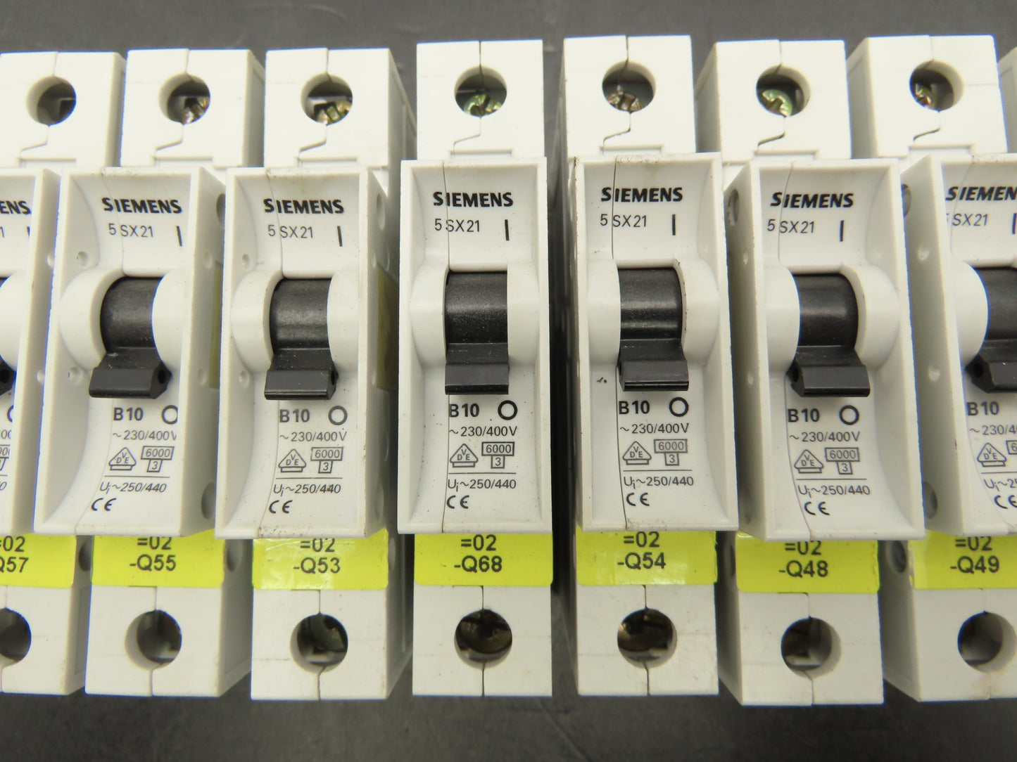Siemens 5SX21 B10 Single-Pole 10A Miniature Circuit Breaker Lot of 15