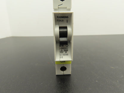 Siemens 5SX21 B10 Single-Pole 10A Miniature Circuit Breaker Lot of 15