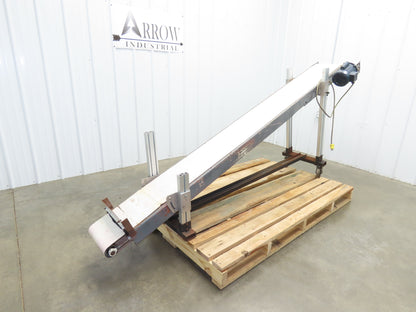 Bunting Magnetics 9'L Adj Incline Parts Conveyor 11.25" Belt 115/230V 1PH 40FPM