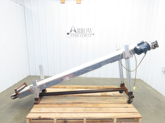 Bunting Magnetics 9'L Adj Incline Parts Conveyor 11.25" Belt 115/230V 1PH 40FPM