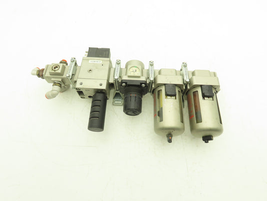 SMC Pneumatic Air Filter Regulator Soft-Start Valve Assembly 24V 150PSI