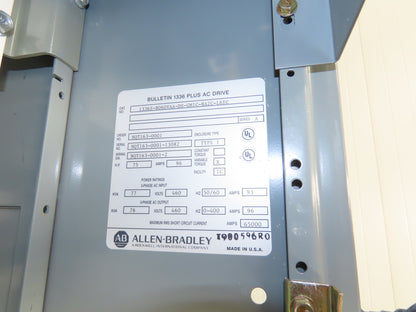 Allen Bradley 1336SB060VAADSGM1CHA2CL6EC AC Drive VFD 75Hp 76kva 460V Enclosure