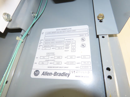 Allen Bradley 1336SB060VAADSGM1CHA2CL6EC AC Drive VFD 75Hp 76kva 460V Enclosure