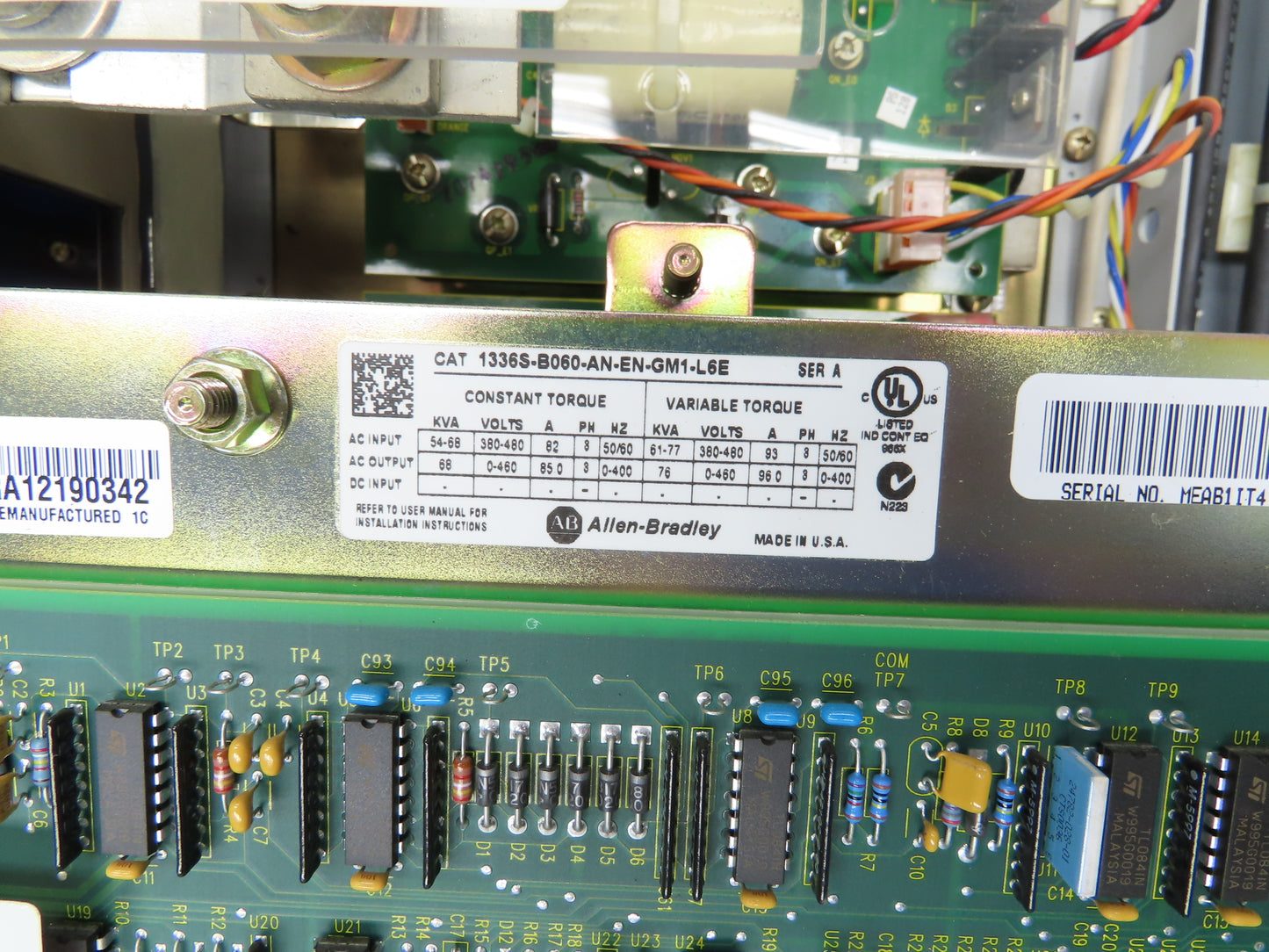 Allen Bradley 1336SB060VAADSGM1CHA2CL6EC AC Drive VFD 75Hp 76kva 460V Enclosure