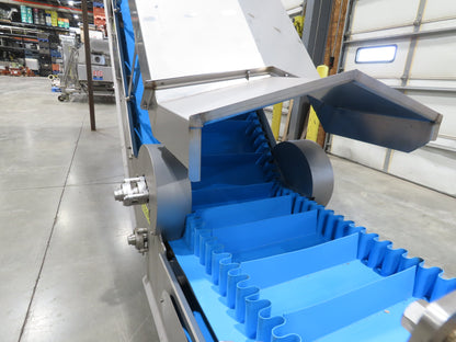 Woods Sanitary Food Process Z Incline Conveyor 18"Cleated Belt 15' 8"H -No Drive