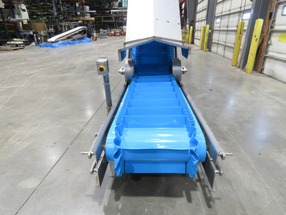 Woods Sanitary Food Process Z Incline Conveyor 18"Cleated Belt 15' 8"H -No Drive